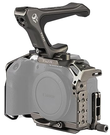 Tilta Camera Cage Compatible with Canon R8 Lightweight Kit with NATO Top Handle and NATO Rail Attachment - Titanium Gray TA-T28-A-TG