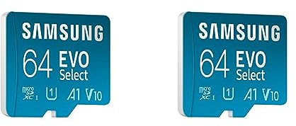 Samsung EVO Select microSD Speicherkarte (MB-ME64KA/EU), 64 GB, UHS-I U1, Full HD, 130MB/s Lesen, für Smartphone und Tablet, inkl. SD-Adapter (Packung mit 2)