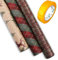 KC SHOP GERMANY, GESCHENKPAPIER 2.0 3x ROLLE KRAFTPAPIER rot grün beige 70x305cm, 80g/qm, Weihnachten, Heiligabend, xmas, christmas, modern, schick, hübsch, hochwertig (Mix + Kleberolle)