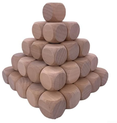 WIIYENA Set di 10 dadi da gioco personalizzati, in legno, vuoti, per artigianato e gioco, per stimolare la tua immaginazione (40 m)