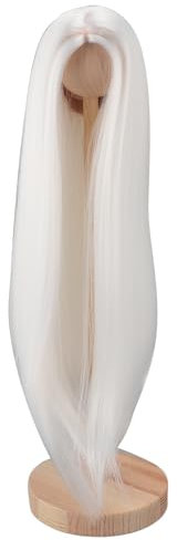 BJD Puppenhaar, Weiche Hochtemperatur-Seidenpuppenhaare, Synthetische Haarverlängerungen, Puppen-DIY-Perücke für 7 Bis 8 Zoll Große Puppen (WHITE)