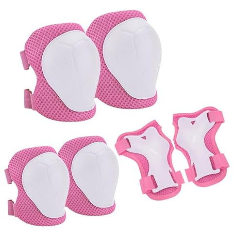 Genouillères pour enfants, protections pour enfants, équipement de protection pour enfants, genouillères pour enfants de 3 à 8 ans, convient pour le patinage, les vélos, le skateboard (rose)