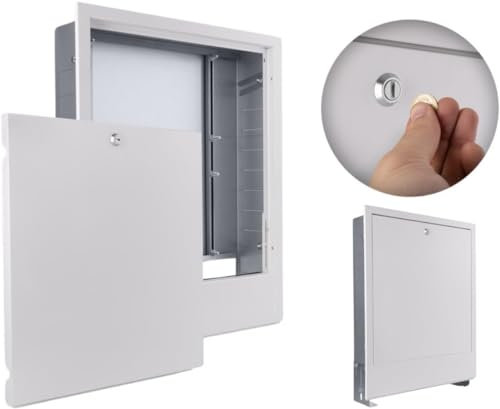 Verteilerschrank Unterputz für die Fußbodenheizung Verteilerkasten weiß (610mm (bis 8 Heizkreise))