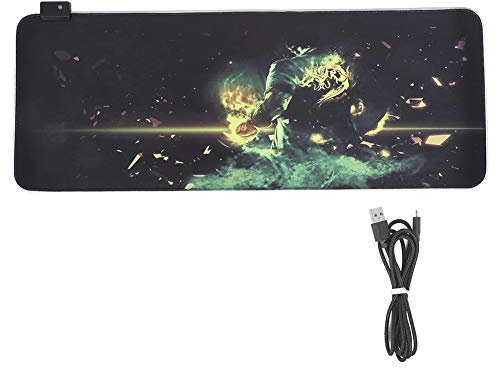 Miskall Tapis de Souris de Jeu LED coloré RVB avec Tapis de Clavier Filaire USB pour Ordinateur Portable, Tapis de Souris rétroéclairé RVB Lumineux pour Une Navigation Fluide