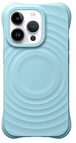 CASETiFY Ripple iPhone 14 Pro Hülle [Premium Soft-Touch Silikon/MagSafe-kompatibel/Schutz vor Stürzen aus 2 m Höhe] - Himmelblau