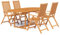 HETFTJN Garten Möbel Draußen Garten Loungemöbel Set Outdoor Furniture Gartengarnitur - 5-TLG. Garten-Essgruppe Massivholz Akazie für Restaurant Balkon Café Garten