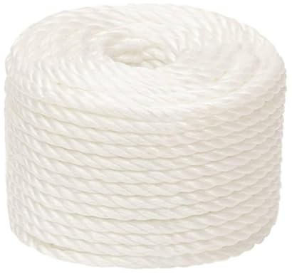 LAPOOH Arbeitsseil, Bootsseil, Tau Seil, Zeltleine, Outdoor Seil, Allzweckseil, Gartenseil, Werkzeugseil Auffangseil, Weiß 12 mm 50 m Polypropylen