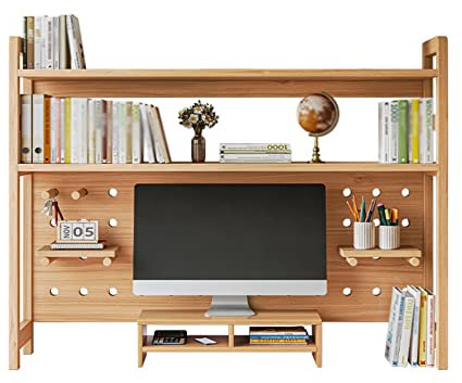 Desktop-Bücherregal-Organizer – Desktop-Organizer, Aufbewahrungsregal, verstellbares Display, Bücherregal, Desktop-Organizer, Büro-Aufbewahrungsregal, echtes Holz-Bücherregal for Heimbüro, Wohnzimmer,