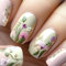 Short Flower Press On Nails - 3D Embossed Floral False Nails, Elegant Nail Art Stickers, Acrylic Full Cover Fake Nails, Easy to Apply, Reusable, No Glue Needed