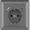 Sasudose USB Steckdose Unterputz System 55 Schuko Steckdose mit USB Anschluss und Typ C Port (Max. 3.4A) Schutzkontakt-Steckdose Passent in Standard Unterputzdose Wandsteckdose für Smartphone, Grau