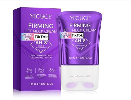 AH-8 Firming Neck Cream 120g, Hals und Dekollete Creme mit Hexapeptide, Hals Straffende Cremes Roller, Halslinien und Schlaffer Haut, für Glatte & Jugendliche Haut