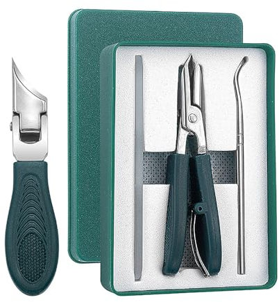 Eagle Beak Nail Clippers, Three Sets of Eagle Beak Beveled Nail Clippers, Super Sharp Wide Jaw Opening Anti-Splash Fingernail Cutter, Oblique Ingrown Toenails Clipper for Thick Nails (Green)