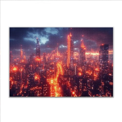 Puzzle 4000 Teile Fantasie New York Puzzle Erwachsene Anspruchsvoll, Klassische Holzpuzzle Erwachsene, Puzzlespiele für Die Ganze Familie, Jigsaw Puzzel ab 14 Jahre für Junge Mädchen Geschenke P-1