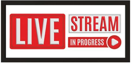Echo Three Wall Art Black Framed Print Live Stream In Progress | Content Streamers DJ Social Media Influencer Gift | For Podcasters And Music Vloggers Artists Gamers | Large Wide Sign