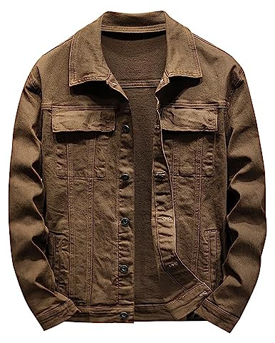 Generisch Jeansjacke Herren 4Xl Übergröße, Collegejacke Mit Taschen Und Button Down Übergangsjacke Langarm Revers Denim Jacke Einfarbig Schlicht Sportjacke Bequeme Vielseitiger Freizeitjacke