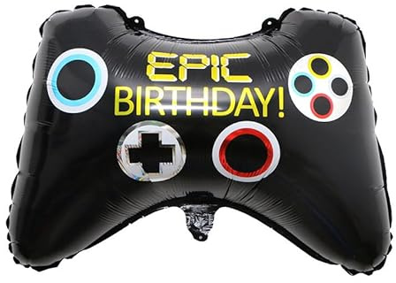 VGRDTM Gaming Balloons, Giant Balloons, Game Controller Balloon, Single Large 48x69cm Black Gaming Controller Foil Balloon for Video Game Themed Parties Decorations