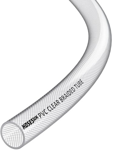 51mm (2) ID Braided PVC Tubing, Flexible Clear Water Hose 1m