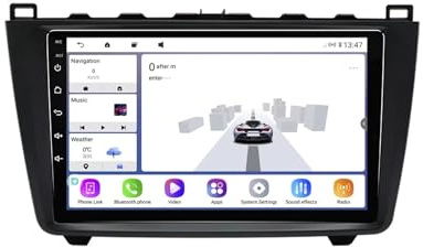 2 DIN Radio para Mazda 6 Rui GH 2008-2015 9 Inches Android 15 Android Auto Steering Wheel Controls para, 4Core 2G+32G
