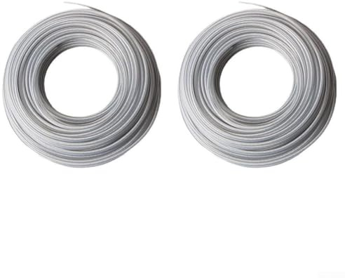 Cable de acero reforzado con núcleo de 4 mm, 15 m x 2 rollos para desbrozadoras y herramientas de jardinería