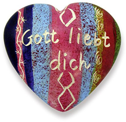 °° Handschmeichler Herz aus Speckstein - Gott liebt dich