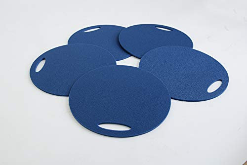 Set 5 x Schaumstoff Sitzkissen BLAU wasserdicht Sitzunterlage 350mm x 8mm Round Seat mit Griff für Outdoor Camping Konzerte Waldbühnen Kindergärten wasserdicht schmutzabweisend