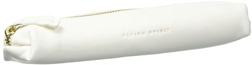 Clairefontaine 104511C Schlampermäppchen (Flying Spirit aus Leder, klein, rund, 19,5 x 4,5 x 2,3cm) 1 Stück weiß