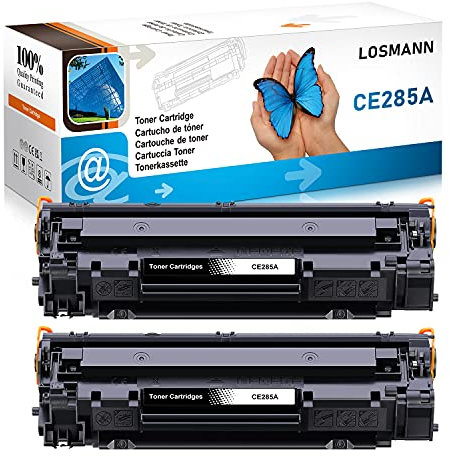 LOSMANN 2x Schwarz Toner Kompatible für HP 85A CE285A für Laserjet Pro P1005 P1006 P1102W P1102 M1132MFP M1217NFW M1212NF M1213NF M1132 P1100 M1136 M1210 M1212 M1130 M1134