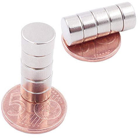 Brudazon | 15 Mini Scheiben-Magnete 10x5mm | N52 stärkste Stufe - Neodym-Magnete ultrastark | Power-Magnet für Modellbau, Foto, Whiteboard, Pinnwand, Kühlschrank, Basteln | Magnetscheibe extra stark