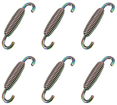 X AUTOHAUX Ressorts D'Échappement Pour Moto 6pcs 60mm Multicolore Inox | Multicolor, Crochet Pivotant, Conception Universelle, Construction En Métal
