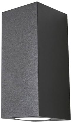Lucande Wandleuchte außen Xava (Modern) in Schwarz aus Aluminium (2 flammig, GU10) - Außenwandleuchten Wandlampe Led Außenlampe Outdoor für Außenwand/Hauswand Haus Terrasse & Balkon