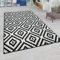 Paco Home Wohnzimmer Teppich, Rauten Muster in Pastell Farben, Moderner Boho Ethno Look, Grösse:70x140 cm, Farbe:Schwarz Weiß