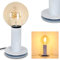 Tischleuchte Kimstad, Tischlampe aus Metall in Hellgrau, 1-flammig, 1 x E27-Fassung, Leuchte im Retro/Vintage Design mit Textilkabel und An-/Ausschalter am Kabel, ohne Leuchtmittel
