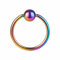 Taffstyle BCR Piercing Ring Schmuck Brustwarzenpiercing Brustwarze Klemmring Barbell Nasenring Nippel Kugel Perle Septum Brust Nase Lippe Ohr Intim Intimpiercing Rainbow 2,4mm x 12mm x 5mm