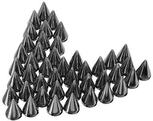 100 Sets Punk Nieten Kegel Schraubverschluss Nieten Metall Bullet Spikes und Nieten für Lederhandschuhe Taschen Kleidung Schuhe Gürtel DIY (Schwarz, 100)