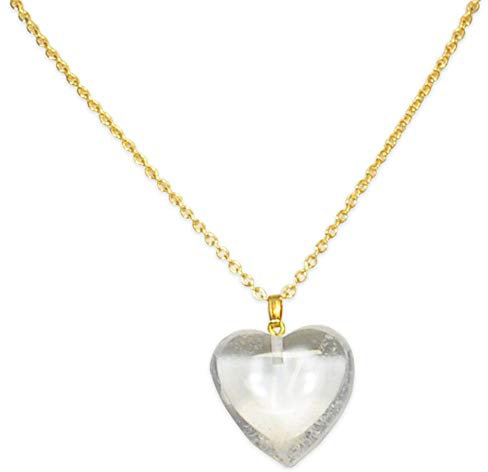 Colgante de corazón de cristal de roca, Gema, cuarzo