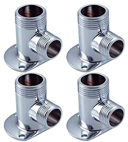 DOITOOL 4pcs Shower Installation kit for Exposed Bath Faucet, Zinc Alloy Faucet Mounting Kit, Outdoor Shower System Metal Thermostatic Bar Mixer Valve Convert in- Wall to Surface Mount,Silver