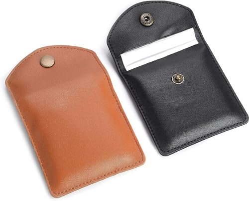 BMTyne UK Taschenaschenbecher aus Leder, tragbar, diskret, Braun und Schwarz, 2 Stück
