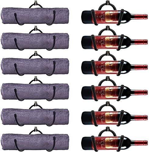 AUXPhome Wall Mounted Wine Rack Wine Bottle Rack Holder Storage Organizer with Rubber Protection(No Scratches)- Home & Kitchen Décor - Pack of 6