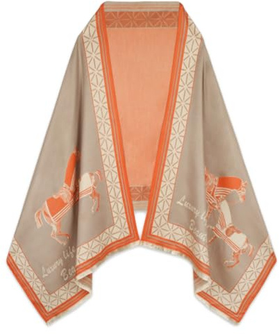 EXTREE Schals für Frauen Pashmina Seidiger Schal Wrap für Abend Dressing Decke Open Front Poncho Cape, Farbe-A081, 1
