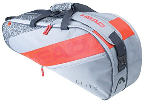 HEAD Unisex – Erwachsene Elite Tennistasche, grau/orange, 6R