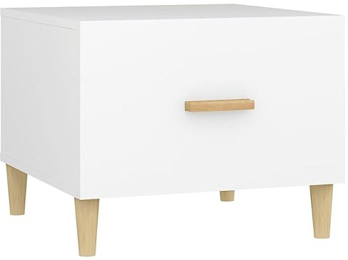 vidaXL Couchtisch mit Stauraum Beistelltisch Wohnzimmertisch Kaffeetisch Sofatisch Teetisch Tisch Wohnzimmer Weiß 50x50x40cm Holzwerkstoff