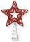 AKH® Rote Weihnachtsbaumspitze Stern | 19 cm Größe | glitzernde Weihnachtsbäume Top Dekoration | glitzernde MetallWeihnachtsbaumspitze | Weihnachtsbaumspitze Stern | für Weihnachtsdekoration |