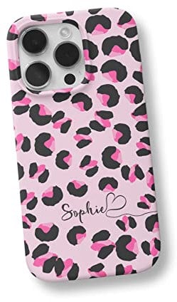 iCaseDesigner Animal Print Phone Case Compatible with iPhone 14. 11. Pink Leopard
