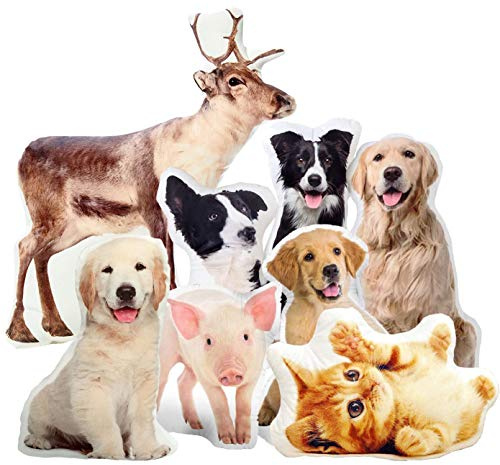 Ferocity Personalisiertes 3D Haustier Hund Katze Kissen FOTOGESCHENK mit eigenem Foto Foto-Kissen Bedrucken Zum Jahrestag, Geburtstag, Valentinstag (mit Füllung) 3D Tierkissen [091]