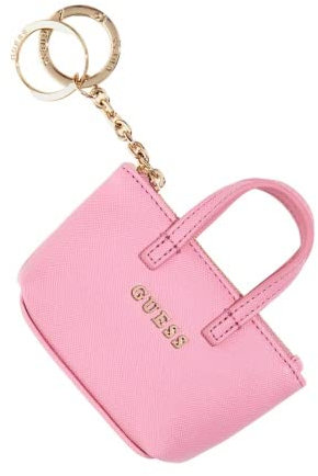 Guess Saffiano-Täschchen Keyring, Schlüsselanhänger, Pink