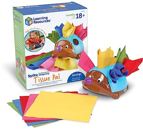 Learning Resources Spike The Fine Motor Hedgehog Stofftücher-Spender, Stofftücher-Spender-Spielzeug, ab 18 Monaten, Lernspielzeug, Baby-Spielzeug, feinmotorisches Geschick, Montessori-Spielzeug
