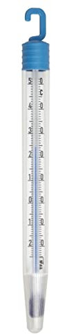 TFA Dostmann Analoges Kühlschrankthermometer, 14.4001, zur Kontrolle von Kühl- und Gefrierschrank, hohe Genauigkeit, blau/weiß