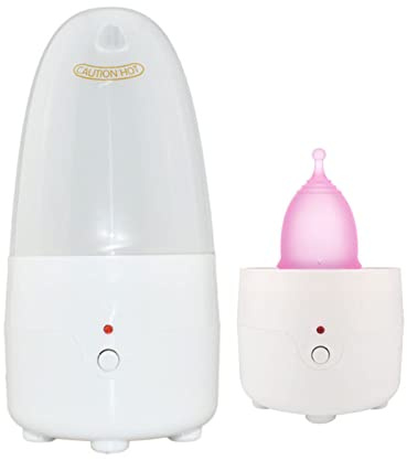 Máquina Limpiadora de Esterilizador de Vapor de Copa Menstrual, Vaporizador de Copa Menstrual Vaporizador de Copa Menstrual Apagado Automático Limpiador de Disco de Período Lave (Enchufe de la UE)