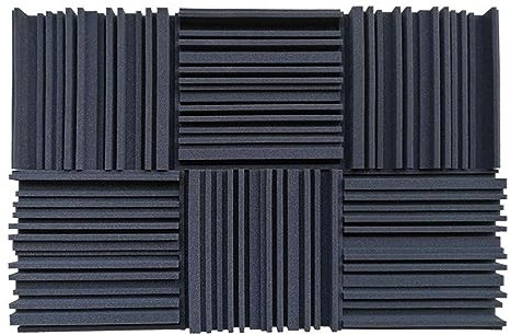 SHOKHI 6 Pcs Acoustic Studio Absorption Foam Panel Broadband Sound Absorber Periodic Groove Structure