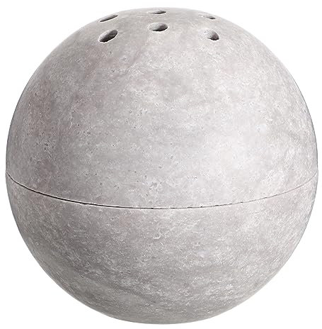 SUMNACON Natural Marble Round Incense Burner, Minimalist Travertine Stone Incense Holder with Lid Decorative Cone Coil Incense Burner Stand for Home Office Spa (Grey)